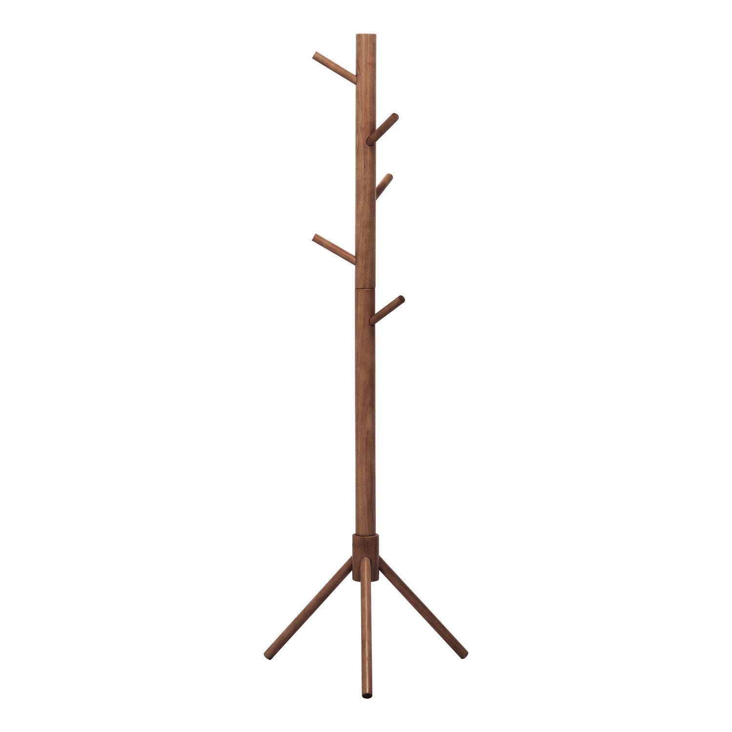 

Fuji Boeki Wooden Coat Hanger Rack, 51cm Wide x 44cm Deep x 151cm High, Brown, with Twig Hooks, Suitable for Entryways, Product Number 10786