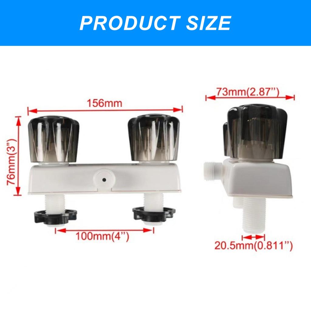 Campers Shower Faucet with Double  Handle Plastic Shower Faucet Simple To Operate Shower Control for Indoor & Outdoor Us