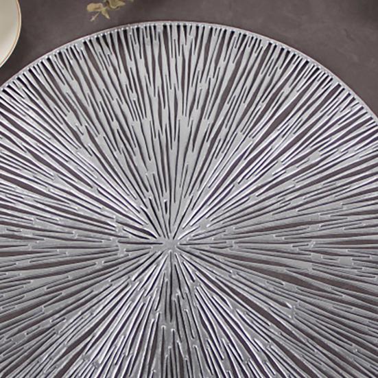 Round Hollow PVC Placemat Waterproof Heat-Resistant Table Mats Elegant Home Restaurant Dining Decor Scratch-Proof Dirt-Resistant Insulation Mat