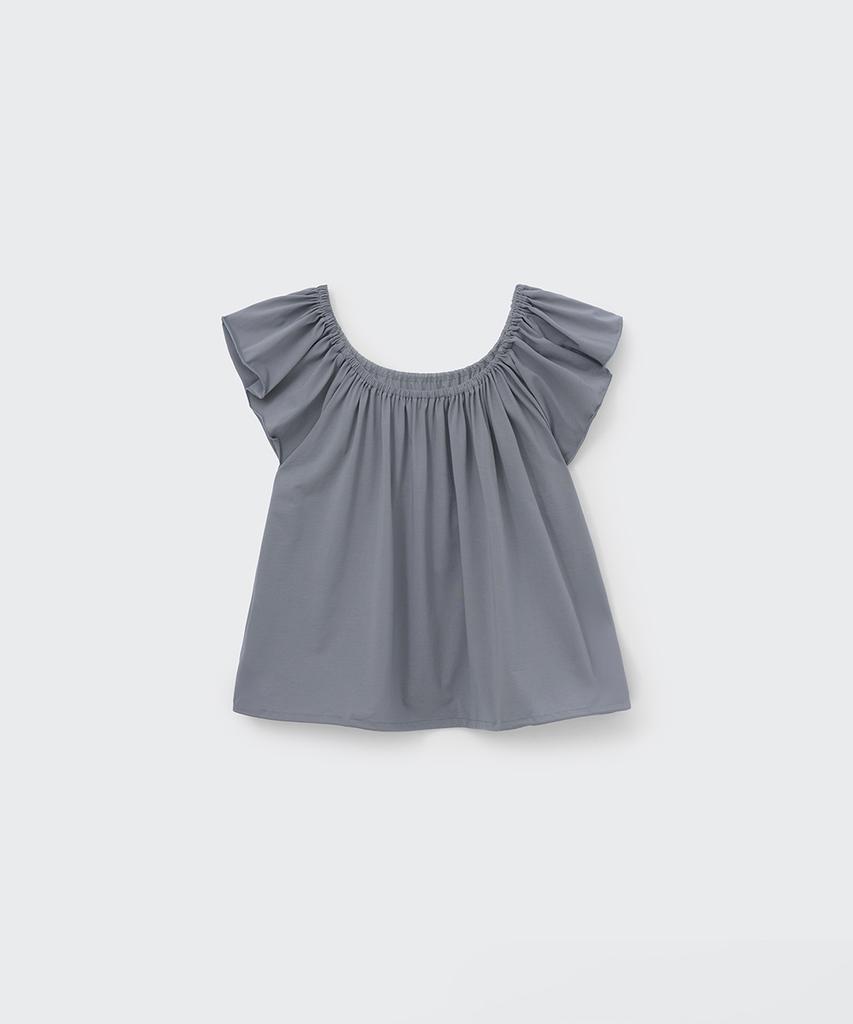 Koseumoseu Soft Shirring Top (Hether Gray)