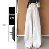 Women's Wide-Leg Brown Retro Pants, High-Waisted, Plus Velvet, Autumn/Winter 2025 Collection