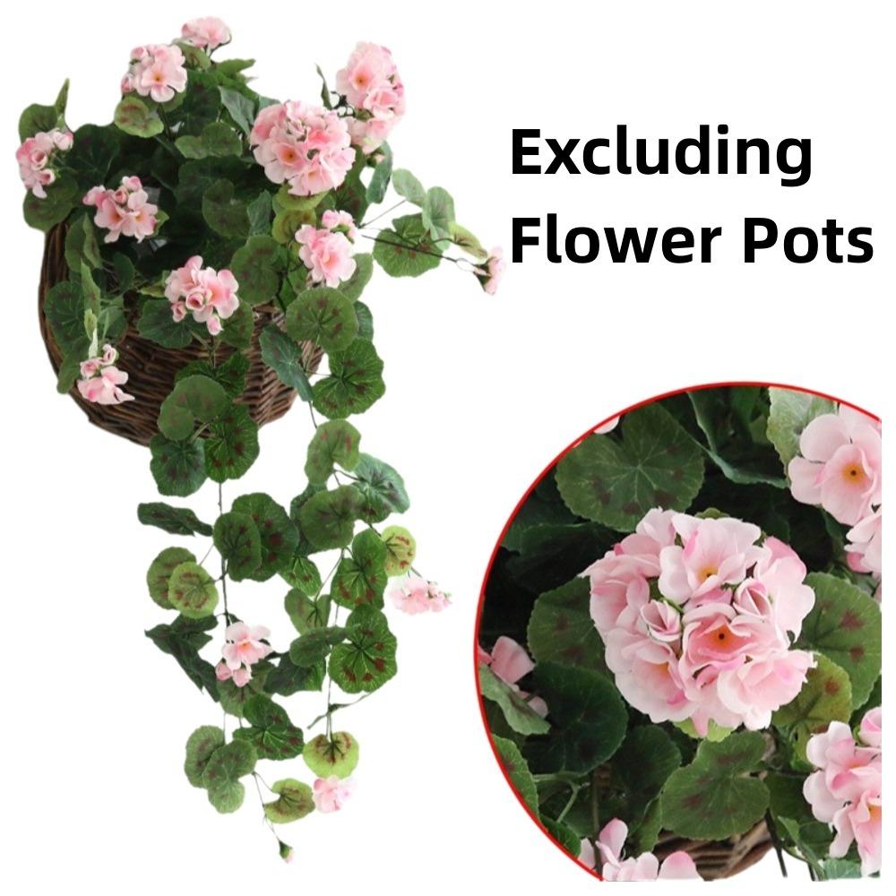 

Realistic Artificial Geraniums Home Farmhouse Hanging Trailing Plants New Faux Flower Arrangement світло-рожевий колір