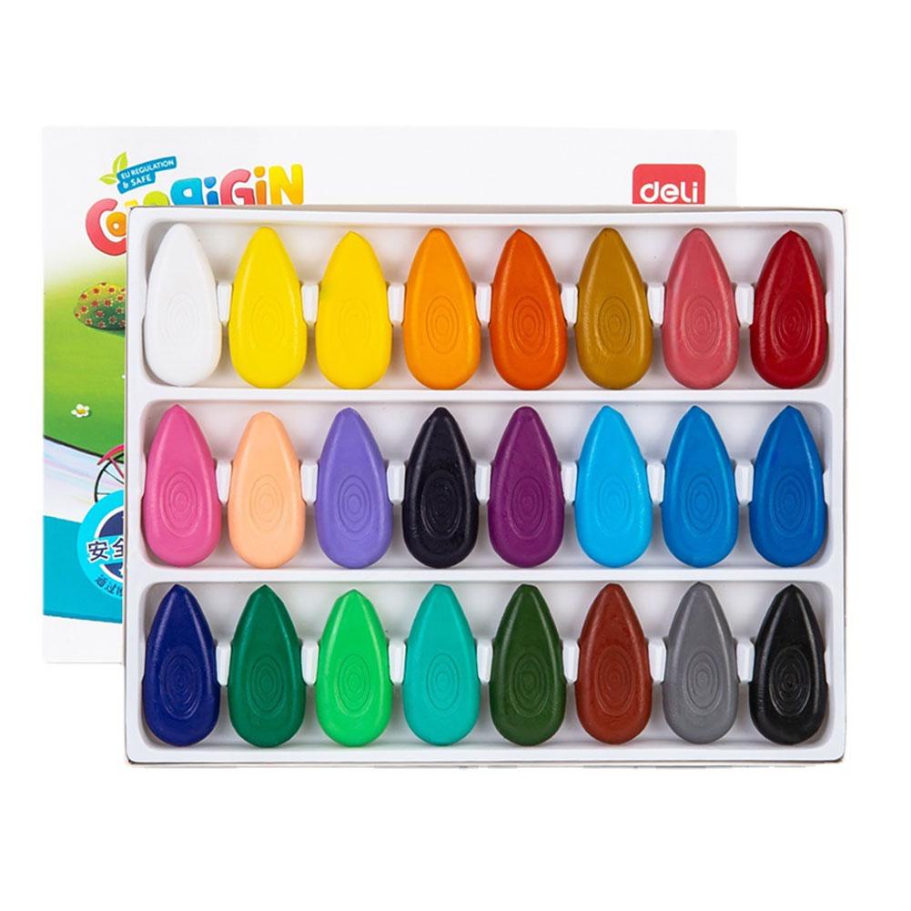 12/24 Colors/Set Drop Shape Crayons Non Dirty Hand Washable Safe Non-Toxic Pen for Kids Baby Toddler Gift Early Education Tools