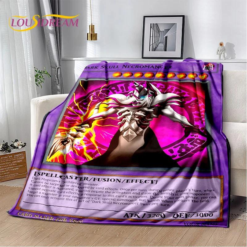 Monster Gold Card Cartoon Yu-Gi-Oh Anime Blue Eyes Dragon Game Soft Flannel Blanket for Bed Bedroom Sofa Picnic,Outdoors Leisure