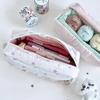 Simple Floral Star Pattern Pencil Case With Large Capacity For Students And Girls