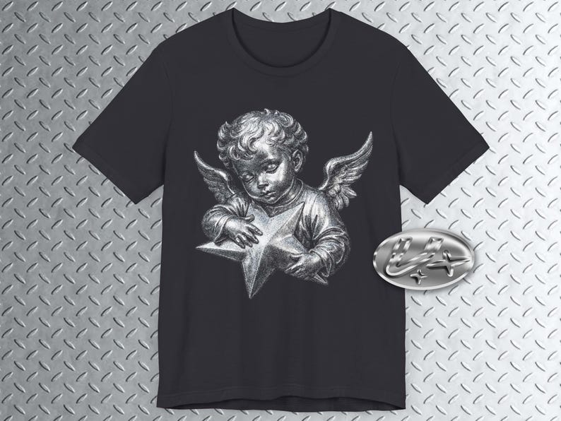 Y2K Star Child Graphic kids T-Shirt, Cherub Angel Tee 100