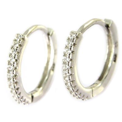 [P2376] - Silver Hoop Earrings 'Sissi' Silver White (rhodium-plated) - 15 Mm 2 Mm