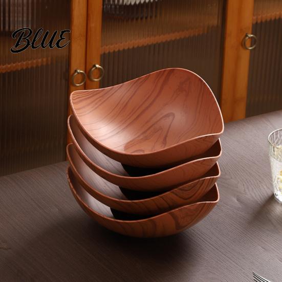 Decorative Fruit Platter Vintage Wood Grain Tray Food-Grade Snack Candy Serving Plate