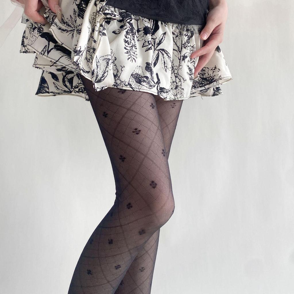 2024 Spring/Summer Core-Spun Jacquard Stockings: Ultra-Thin Slimming Socks with Polka Dots & Hearts