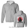 Vintage Catzilla Japanese Sunset Cat Lover Hoodie Novelty Cotton Hoody Hip Hop Pullover Sweatshirt Oversized Graphic Tops