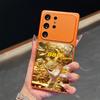Stylish Wealth 888 Explosion Golden Pattern Orange Glass Phone Case for Samsung Galaxy S26 S25 Ultra S24 S23Plus S22 S21FE Cover