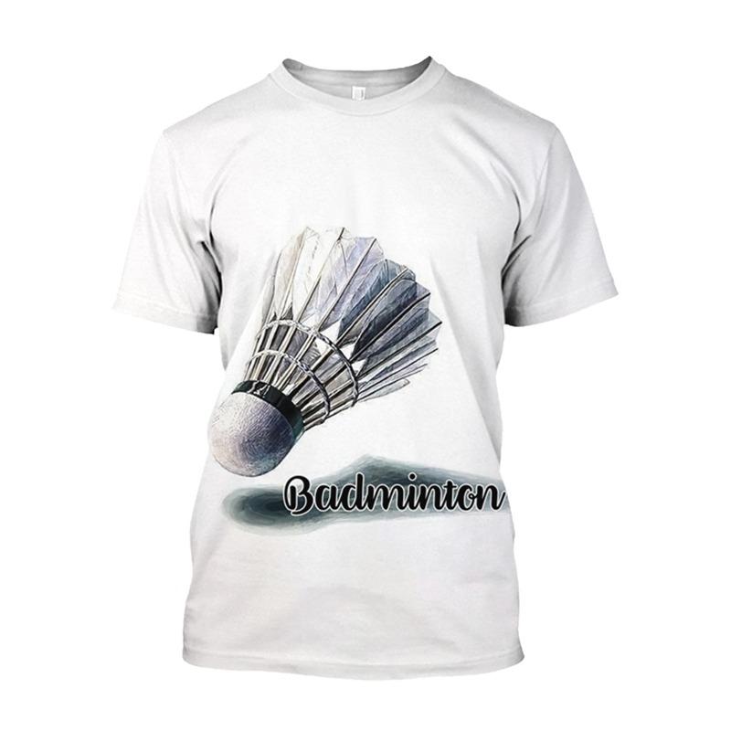 T-shirt Imprimé 3D Hot Blood Badminton Vêtements de Sport Loisir Streetwear T-shirt Oversize Manches Courtes Pulls Haut