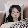Popular Kpop Idol QWER HHina Jang Nayoung Cushion Cover Pillowcase Antidustmite Invisible Zipper Short Plush Sofa Cushion