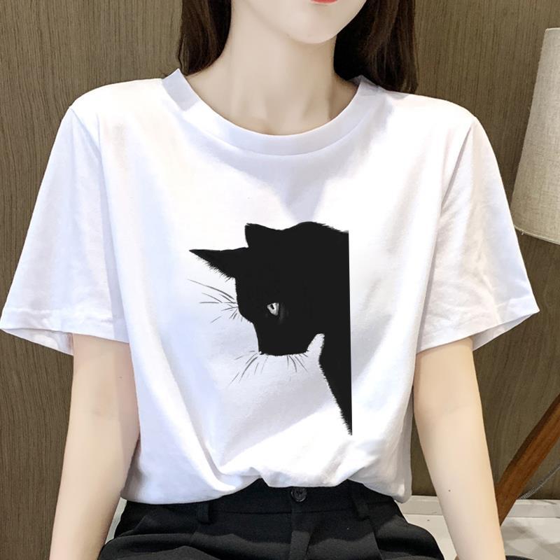 Modal Fabric Female Print Summer New Simple Cartoon Pattern T-shirt Harajuku Casual Short Sleeve T-shirt Summer New Streetwear