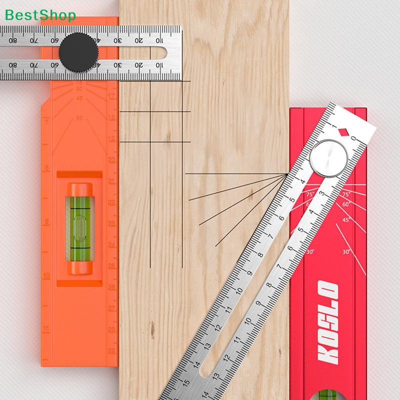Multifunctional Positioning Marking Ruler with Level, Adjustable Angle & Scale, Precision Woodworking Measuring Tool