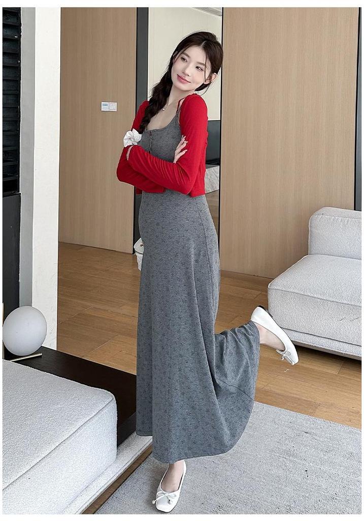 2026 Summer Floral Camisole Dress & Red Sun Protection Cardigan Set