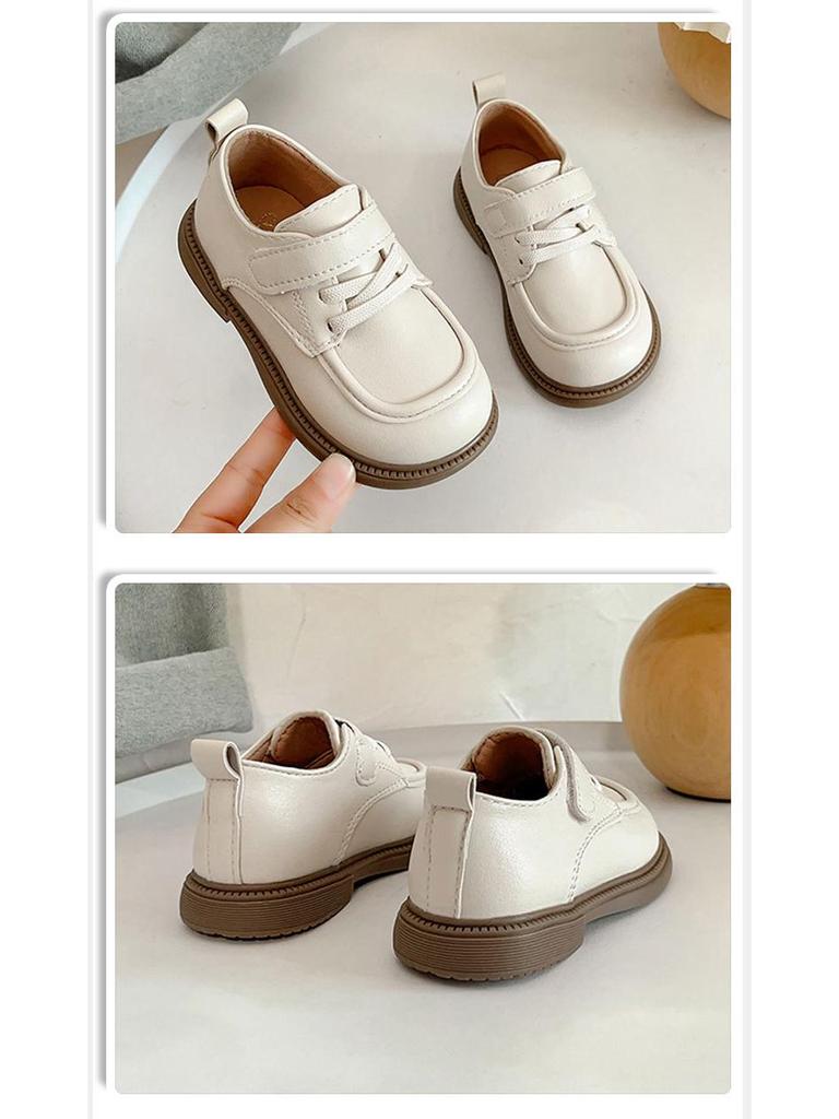Kinder-Leder-Schuhe mit weicher Sohle - Mädchen Frühling/Herbst Britischer Stil Lässig & Bequem Rutschfeste Lauflernschuhe für Kleinkinder