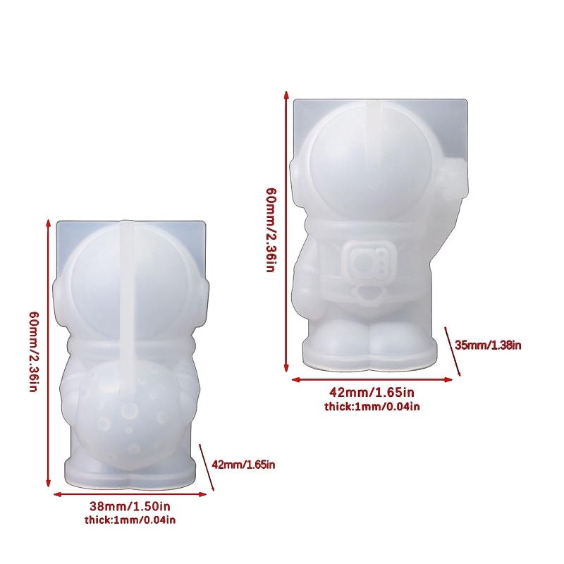 Astronaut Shaped Keychain Casting Silicone Mold Astronaut Molds Keychain Molds For Epoxy Resin With Hole