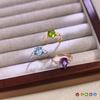 925 Sterling Silver Teardrop Ring for Women, Natural Topaz/Peridot/Amethyst Crystal Band, Fashion Jewelry
