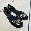 Fashion Colored Diamond Bow Shoes Fish Mouth Shoes Casual Pvc Shoes