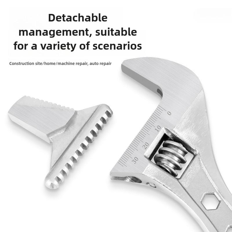 8/10/12 Inches Multifunctional Wrench with Anti Slip Handle High-carbon Steel Large Opening Adjustable Ratchet Wrench Hand Tools