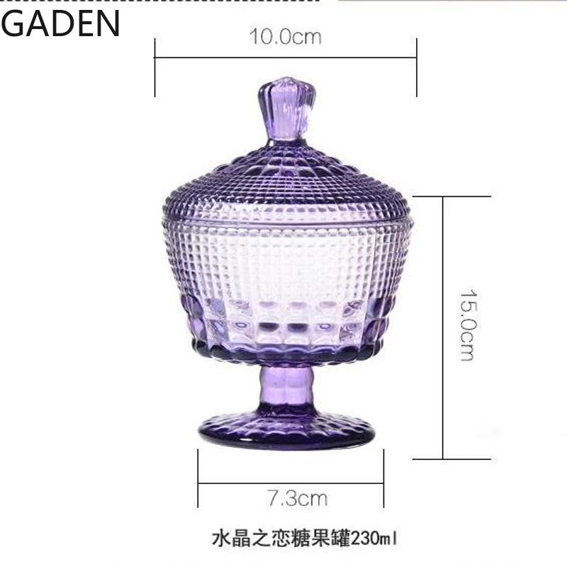 Stained Glass Candy Jar European Retro Storage Jar with Lid Storage Jar Household Storage Box Home Decoration Accessories