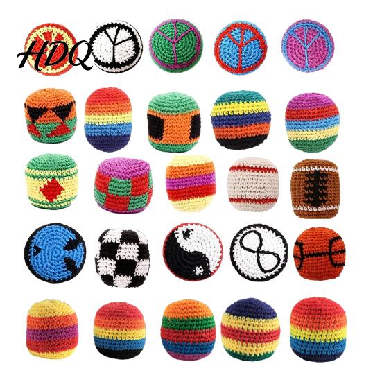 Footbag für Anfänger Häkeln Jonglierbälle Kinder Weiche Handgewebte Gestrickte Säcke Geschicklichkeitsaufbau Spaß Gleichgewicht Reflexe Koordination Verbessern Outdoor-Spiel &