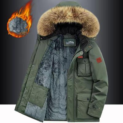 Winter Jacket Men Warm Thick Fleece Parkas Windbreaker Military Hooded Fur Collar Overcoat Men Clothing Plus Size 8XL