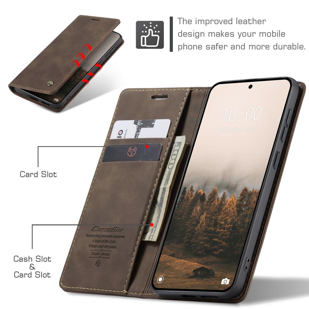 Pro Xiaomi Redmi Note 15 Pro 5G (Globální) Peněženkové pouzdro CASEME řady 013 PU kůže kryt na telefon stojánek