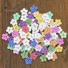 100 Pcs Lovely Wooden Buttons DIY Sewing Scrapbooking Flower Dots Mixed 15 X 2mm