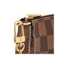 LOUIS VUITTON Pochette Accessories Classic Checkered Portable Cowhide Leather Underarm Bag Shoulder Tote Mini Women's Brown