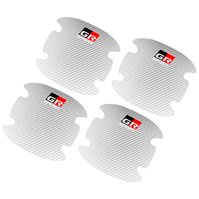 4P/Set Car Door Handle Anti-scratch Sticker Carbon Fibre for Toyota TRD GR RAV4 Avensis Yaris Levin Reiz Crown Vios Accessories