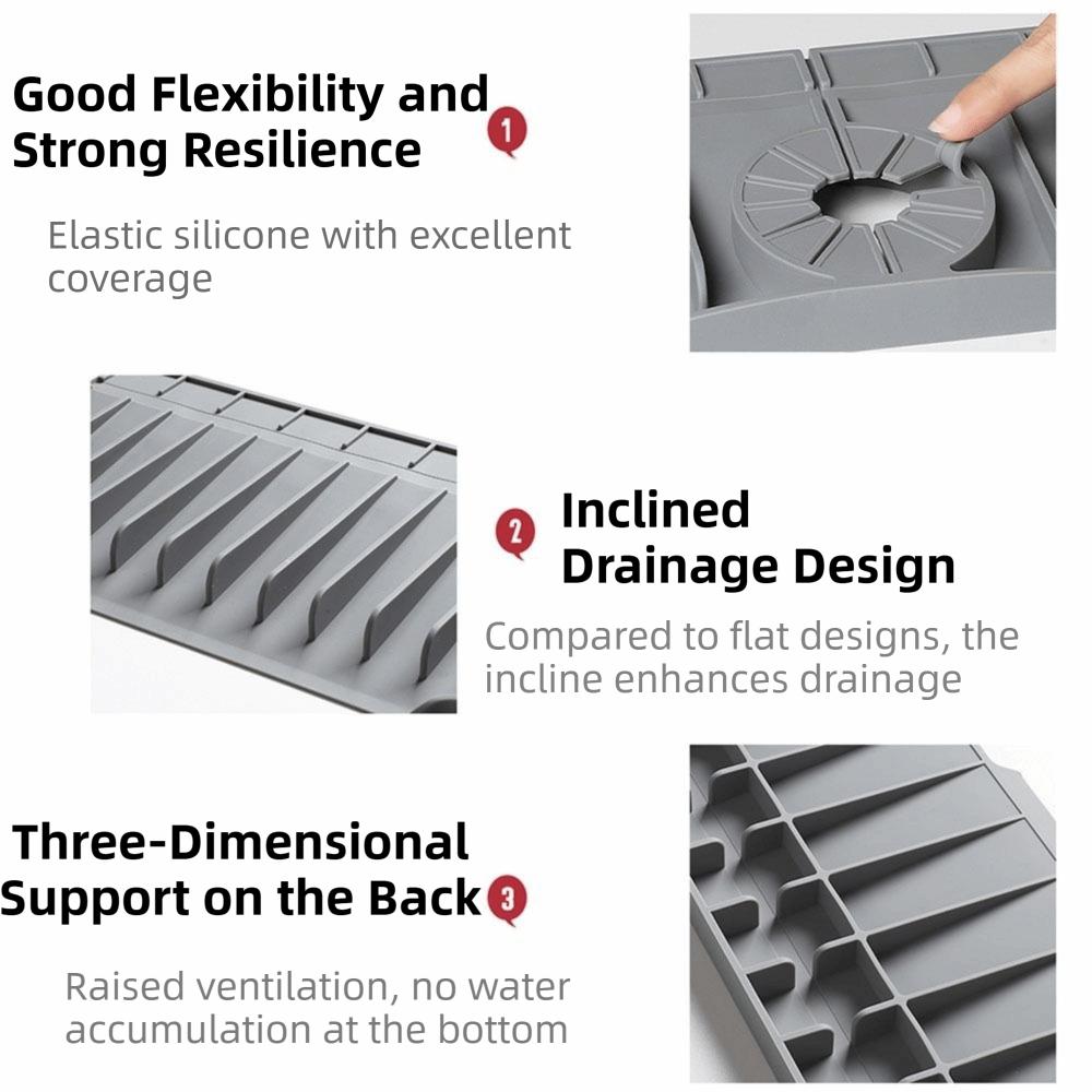 Splash-Proof Kitchen Sink Draining Pad Easy Clean Sink Splash Pad Bathroom Use