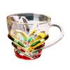 Hand Painted Glass Coffee Cup 175ml Artistic Tea Mug for Latte Coffee Heat-Resistant Glass Mug Literary Style Drinkware