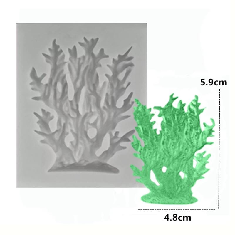WTEMPO 6pcs Creative Ocean Starfish Coral Octopus Crab Conch Shaped Molds DIY Epoxy Resin Molds Set Silicone Molds for Clay Candle Crafts Making