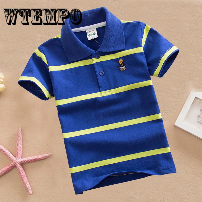 Children Kids Baby Boys Cartoon Print Tee Polo T-shirt Tops Clothes