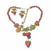 European & American Retro-Style Gold-Plated Tropical Fruit Color Transparent Necklace Earrings Set