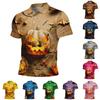 Men's Short Sleeve Halloween Print Shirt Casual Sports Top