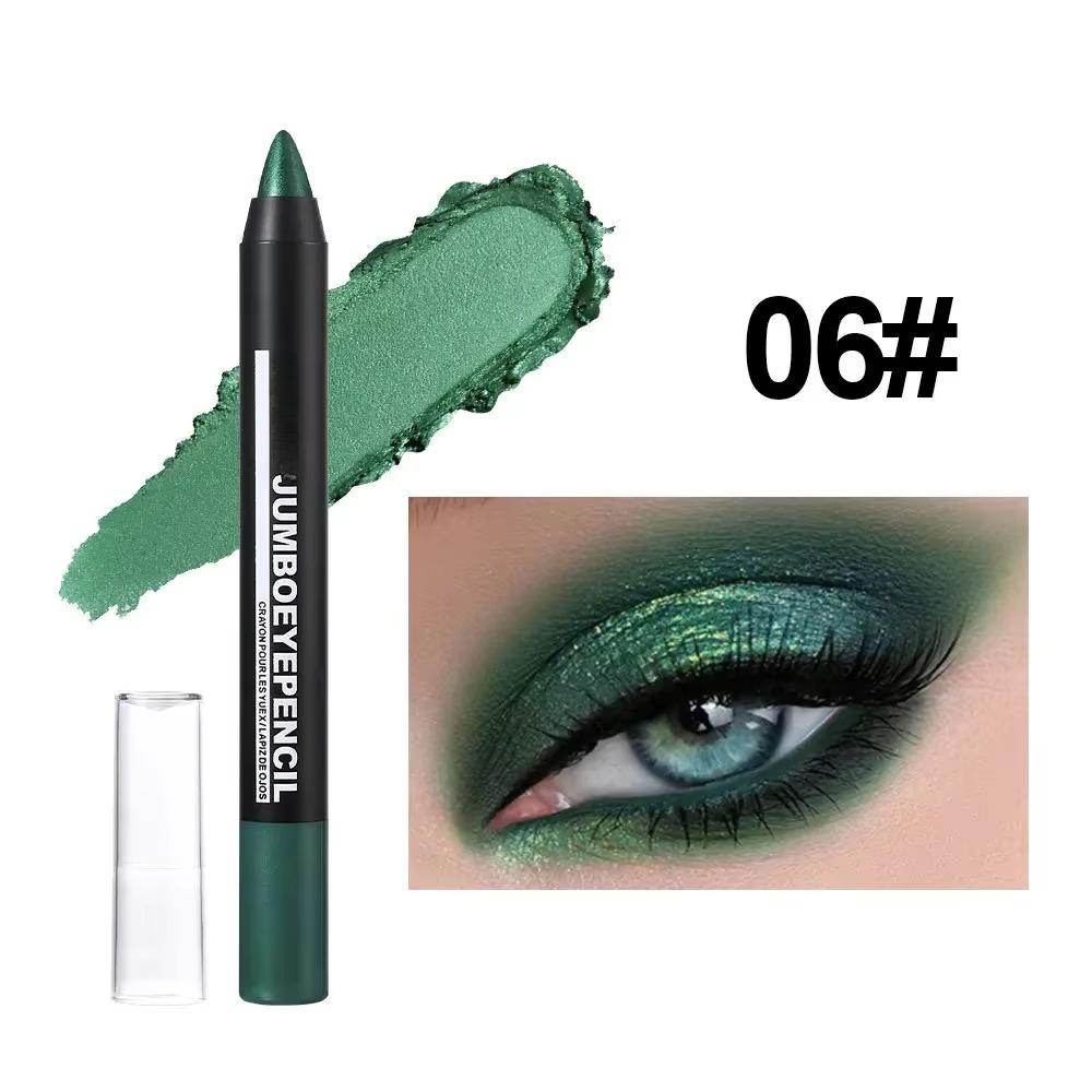 Smoky Dark Green Eyeshadow Pencil Stick 12 Colors Metallic Glitter Eye Shadow Highlighter Pen Makeup Tool Waterproof Pearlescent