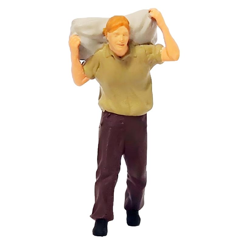 Professional 1:87 Scale Building Site Resin Model with Workers Moving Materials Hobbyist Collectible Model Gift