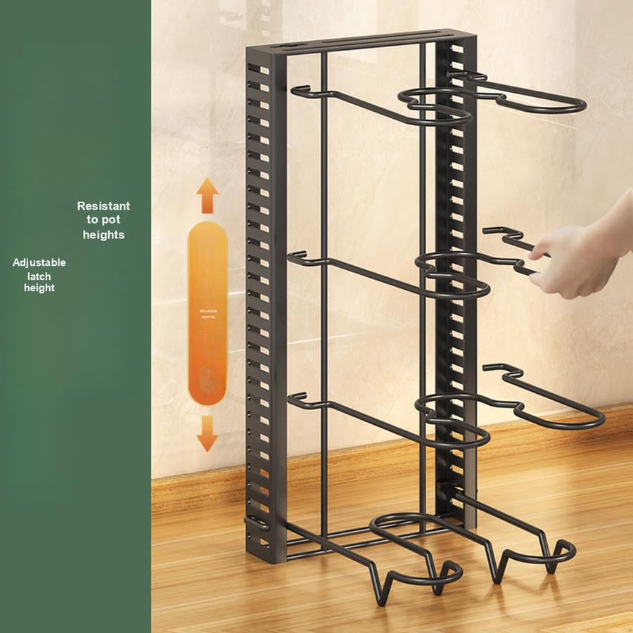 Kitchen Shelf Pot Organizer Multi-Layer Adjustable Pot Rack Storage Shelves for Under Sink Cabinet