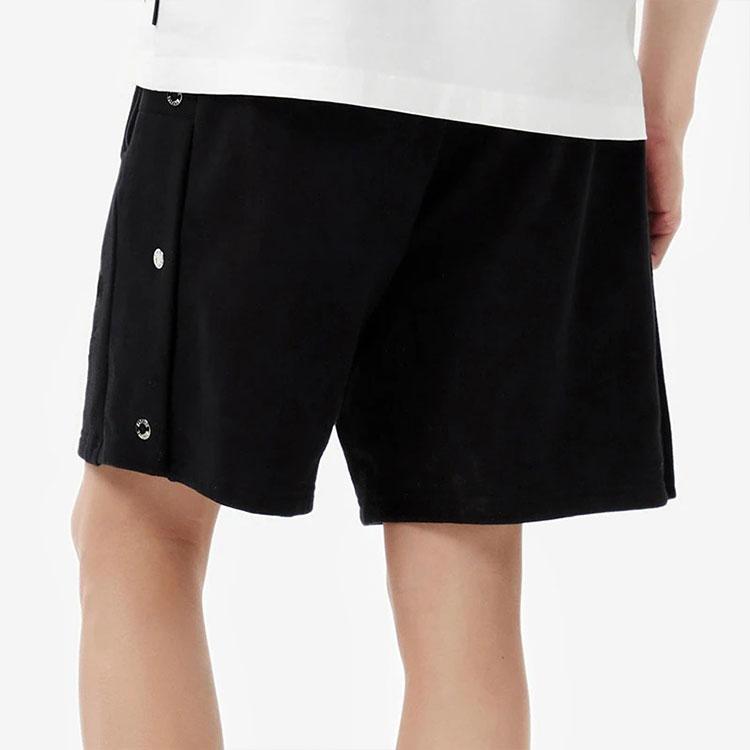 Li-Ning Anti-Wu Series Deceptive Pure Color Side Button Straight Loose Casual Shorts Men Bottoms Black AKSS375-1