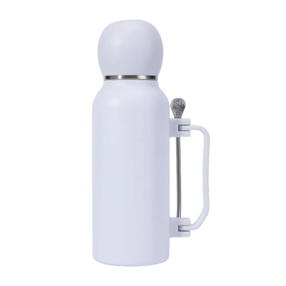 Thermos da 1,3L per Yerba Mate a Doppia Parete in Acciaio Inossidabile, Grande Capacità con Cannuccia, Bottiglia Termica, Regalo