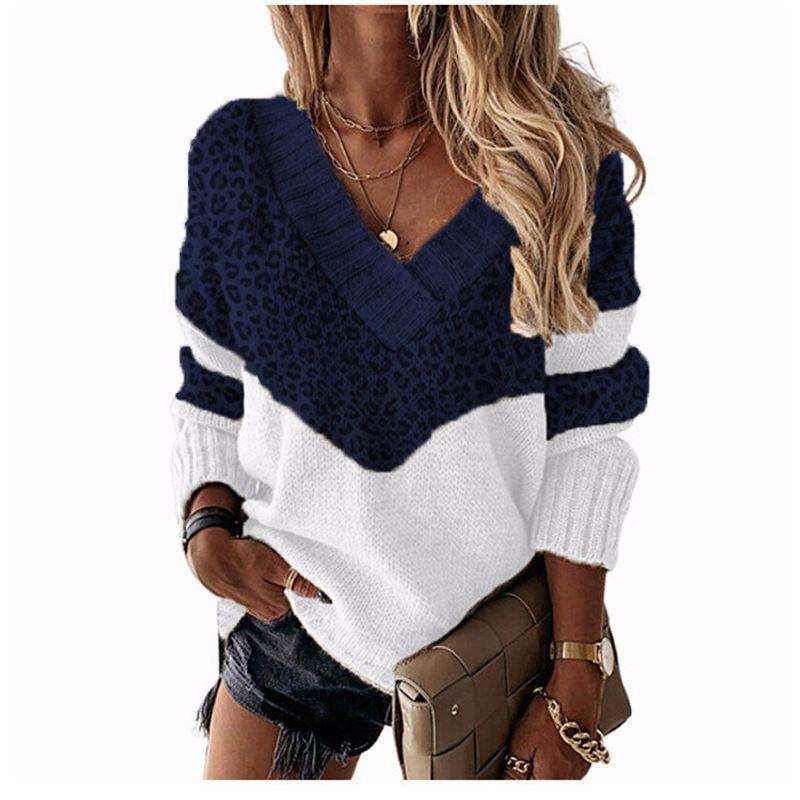 Solid Color Printed V-neck Long Sleeve Top Solid V-neck Long sleeve Top Women