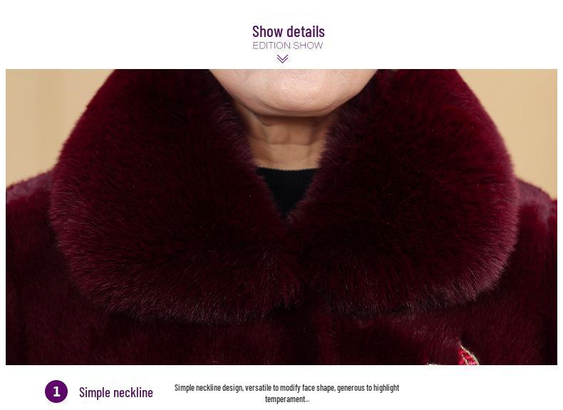 Imitation Mink Velvet Coat for Elderly Women - Plush, Warm, High-End Winter Wear