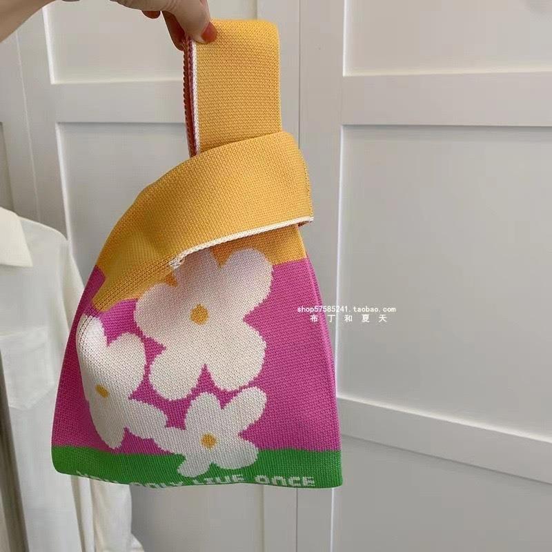 Knitted bag, gift bag, souvenir gift, woven bag, gift bag, fashion wrist bag, handbag, women's bucket bag.