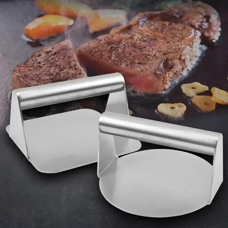 Stainless Steel Smash Burger Press Hamburger Patties Meat Masher Circular Meat Press Mold Food Processors Meats Kitchen Tools