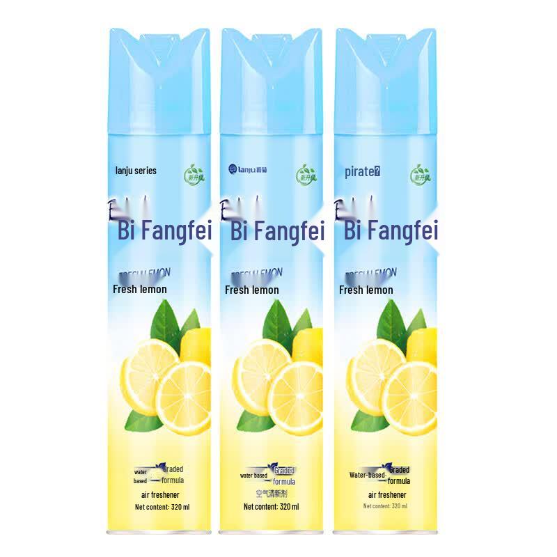 Lanju Air Freshener Spray, Fresh Lemon, 3 x 320ml