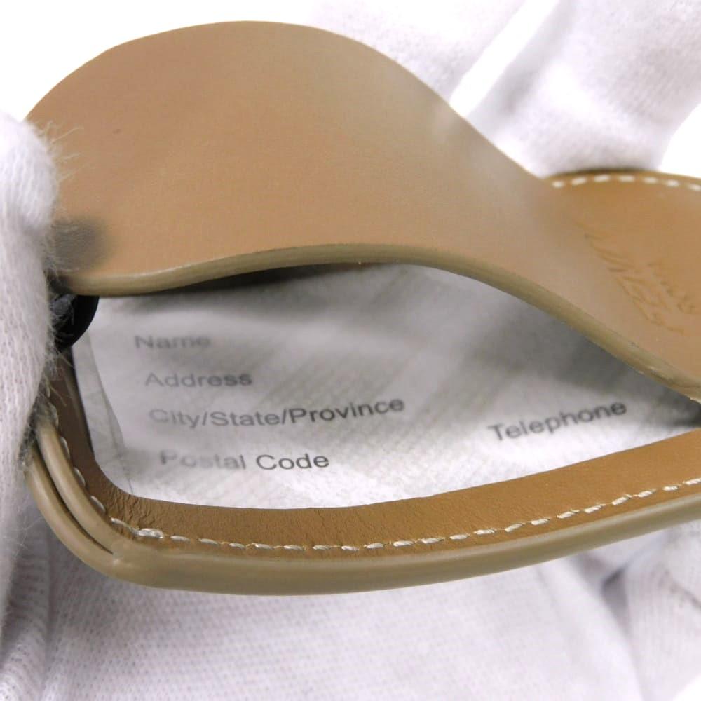 Used 11491 FF Logo Name Badge Travel Tag 7AS115 AL8H F1IKC 7989 Logo Khaki Calfskin Unused Zucca Fabric Brown Unisex