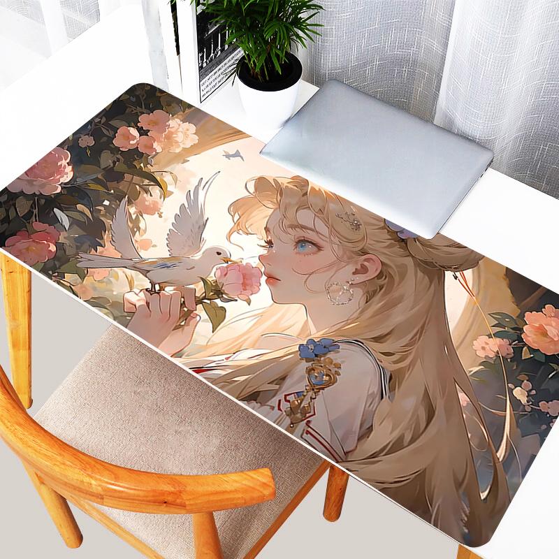 Anime Mouse Pad kawaii Desk Mat S-Sailor Moons E-sports Players Gamer Rubber Keyboard Pad Office Computer Mousepad For Best Gift